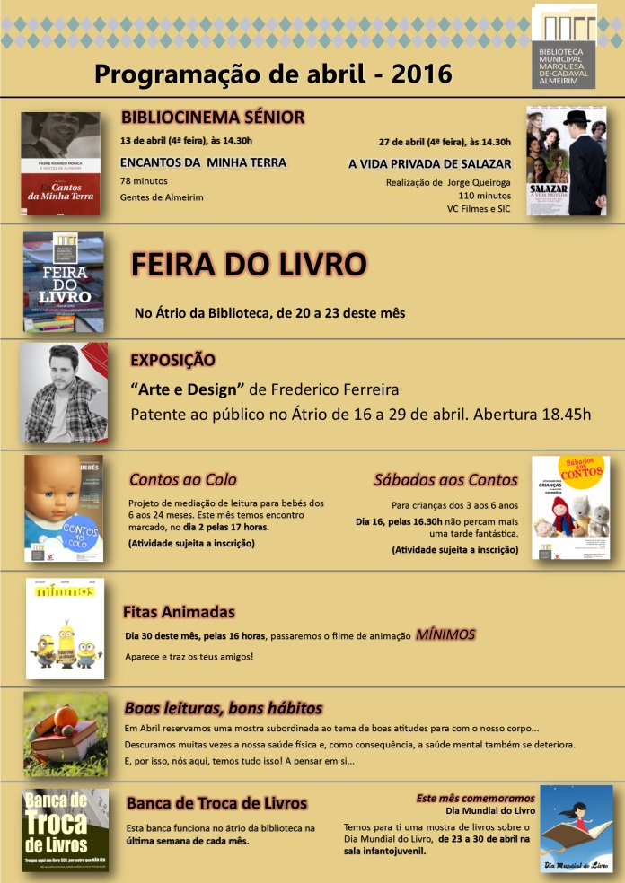 abril 2016 programação